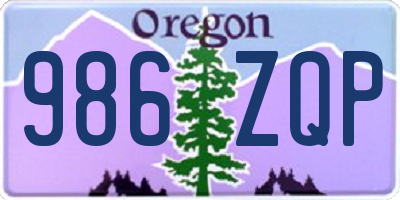 OR license plate 986ZQP