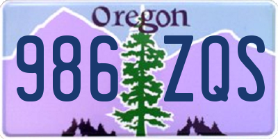 OR license plate 986ZQS