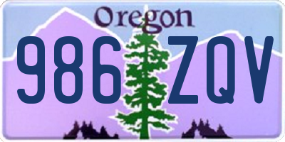 OR license plate 986ZQV
