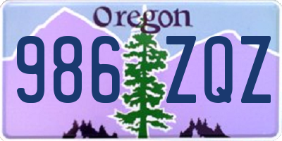 OR license plate 986ZQZ