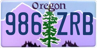 OR license plate 986ZRB