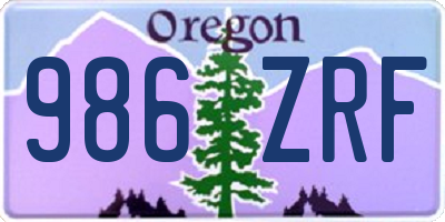 OR license plate 986ZRF