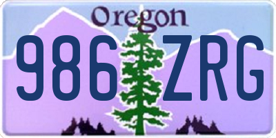 OR license plate 986ZRG