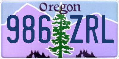 OR license plate 986ZRL