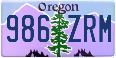 OR license plate 986ZRM