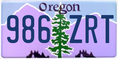 OR license plate 986ZRT