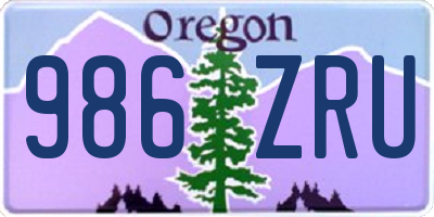 OR license plate 986ZRU