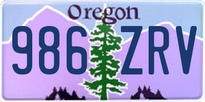 OR license plate 986ZRV