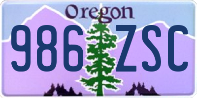 OR license plate 986ZSC