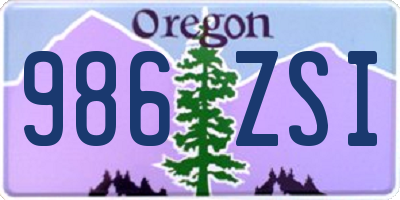 OR license plate 986ZSI