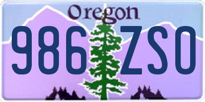 OR license plate 986ZSO