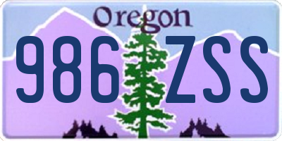 OR license plate 986ZSS