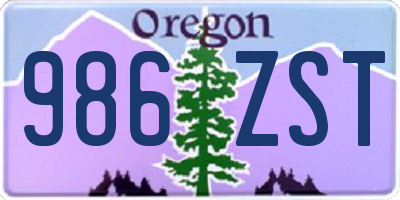 OR license plate 986ZST