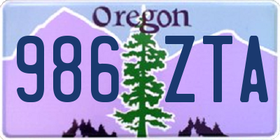 OR license plate 986ZTA