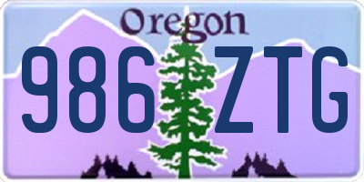 OR license plate 986ZTG