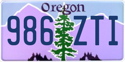 OR license plate 986ZTI
