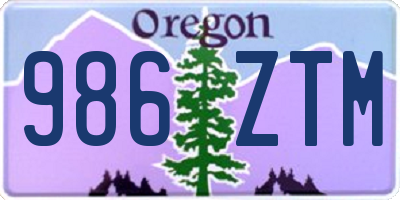 OR license plate 986ZTM
