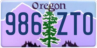 OR license plate 986ZTO