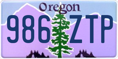 OR license plate 986ZTP