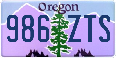 OR license plate 986ZTS