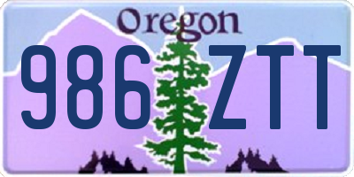 OR license plate 986ZTT