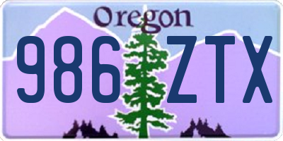 OR license plate 986ZTX