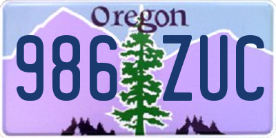 OR license plate 986ZUC
