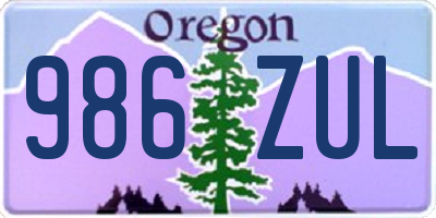 OR license plate 986ZUL