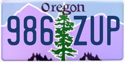 OR license plate 986ZUP