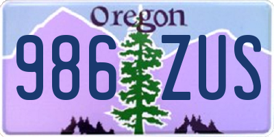 OR license plate 986ZUS