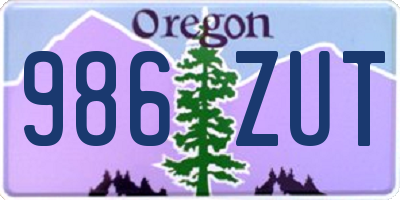 OR license plate 986ZUT