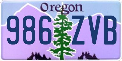 OR license plate 986ZVB