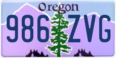 OR license plate 986ZVG
