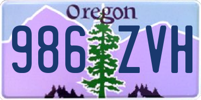 OR license plate 986ZVH