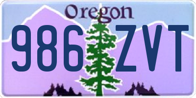 OR license plate 986ZVT
