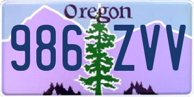OR license plate 986ZVV