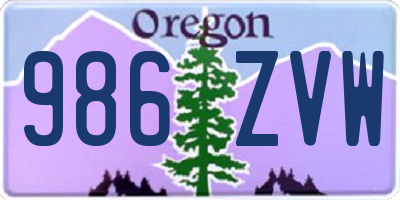 OR license plate 986ZVW
