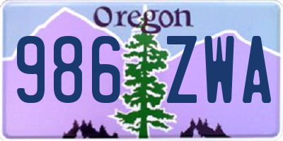 OR license plate 986ZWA