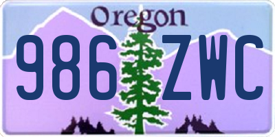 OR license plate 986ZWC