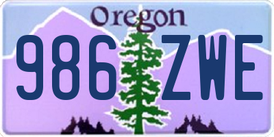 OR license plate 986ZWE