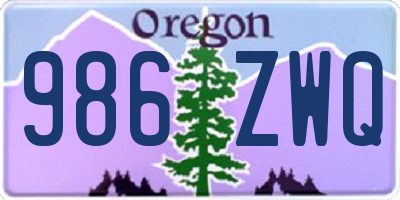 OR license plate 986ZWQ