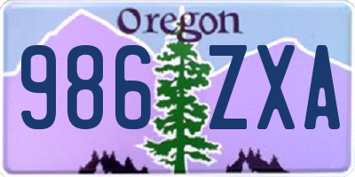 OR license plate 986ZXA