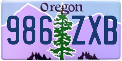 OR license plate 986ZXB