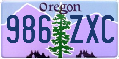 OR license plate 986ZXC