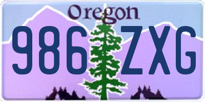 OR license plate 986ZXG
