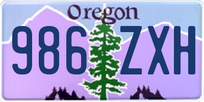 OR license plate 986ZXH