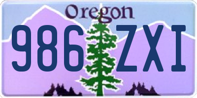 OR license plate 986ZXI