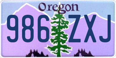 OR license plate 986ZXJ