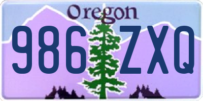 OR license plate 986ZXQ