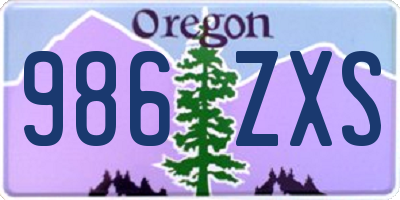 OR license plate 986ZXS